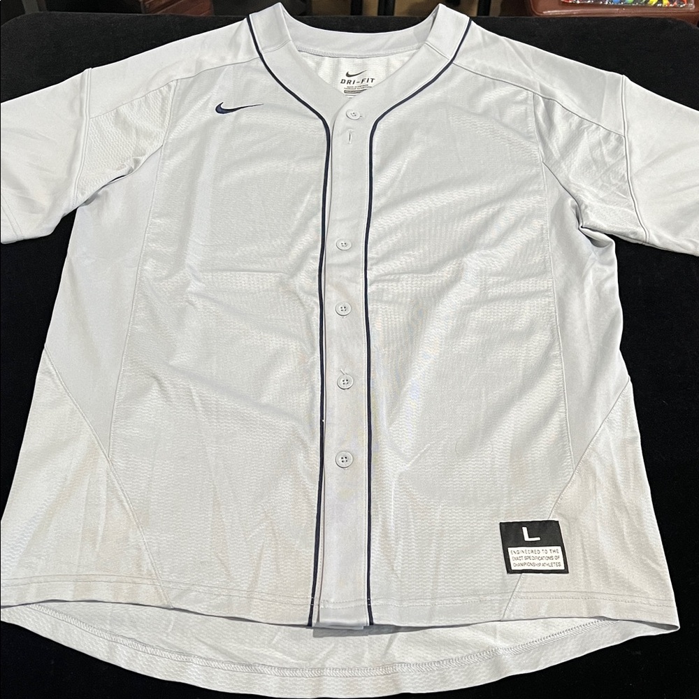 Nike Men's Gray Button-Up Baseball Jersey NWOT